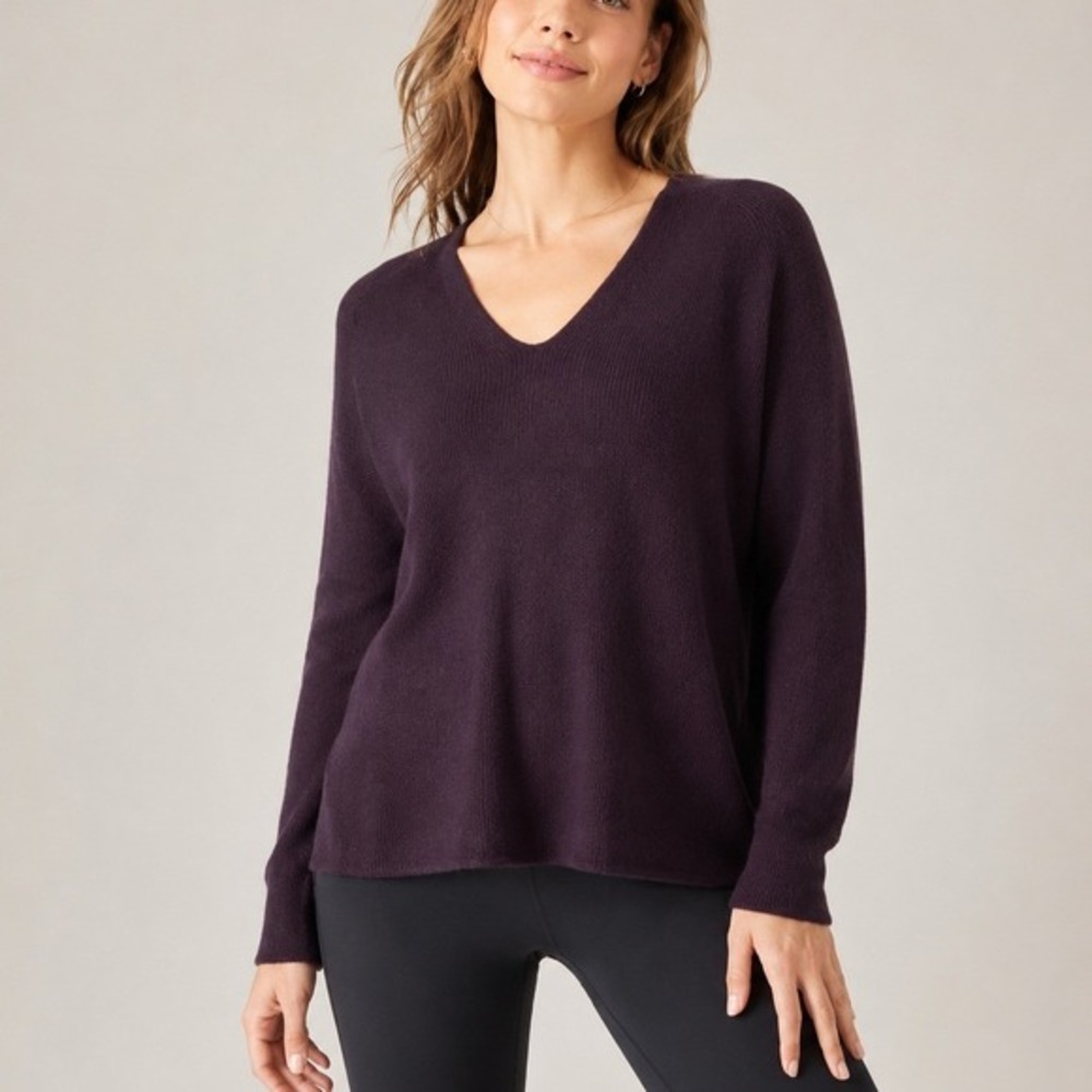 Athleta‎ Switchback Pullover Sweater Auberge Heather Long Sleeves Womens Size XS